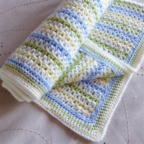 A very simple striped V-Stitch blanket, with sample chart to show ...