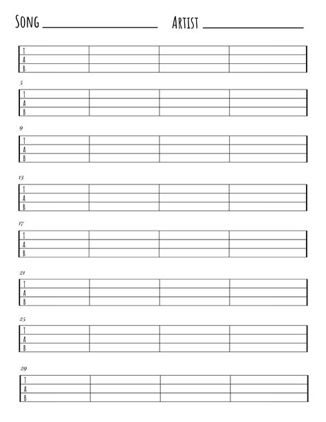 the song worksheet for artists