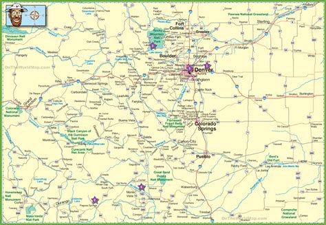 Large detailed map of Colorado with cities and roads - Ontheworldmap.com