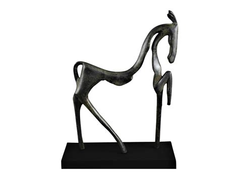 Abstract Horse Sculpture aluminium antique moss K&B London