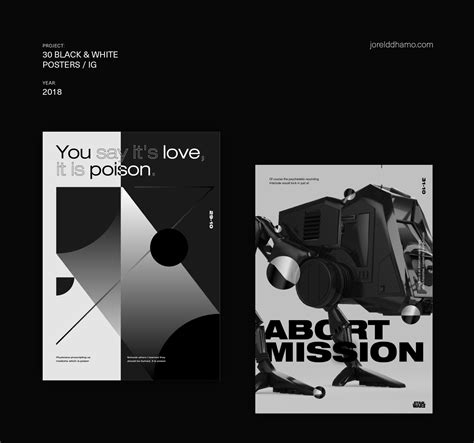 30 BLACK & WHITE POSTERS on Behance