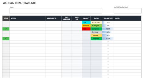 Free Action Item Tracker Excel Template