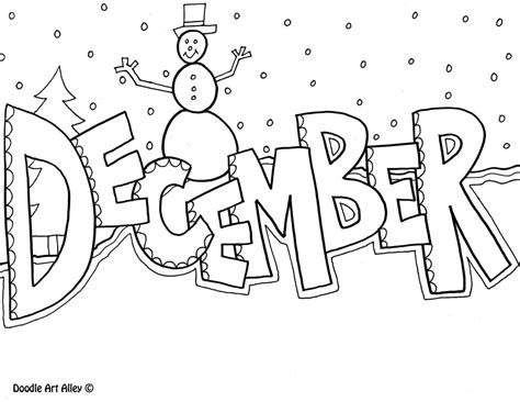 December Coloring Pages - DOODLE ART ALLEY