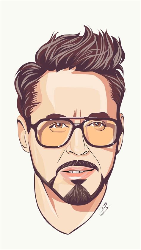 Digital illustration artwork for Robert Downey Jr., aka Tony Stark ...