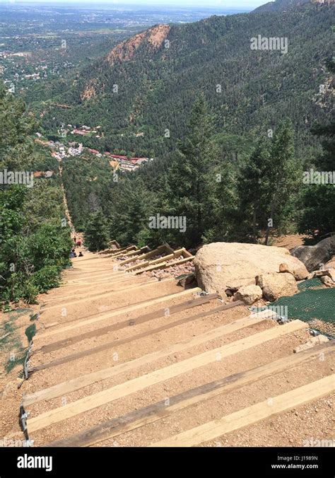 Manitou incline. At the top of the manitou incline hike in Colorado ...