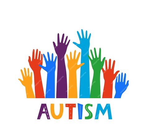 Premium Vector | Multicolored hands emblem or symbol of autism disorder ...