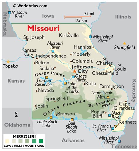 Missouri Map / Geography of Missouri/ Map of Missouri - Worldatlas.com