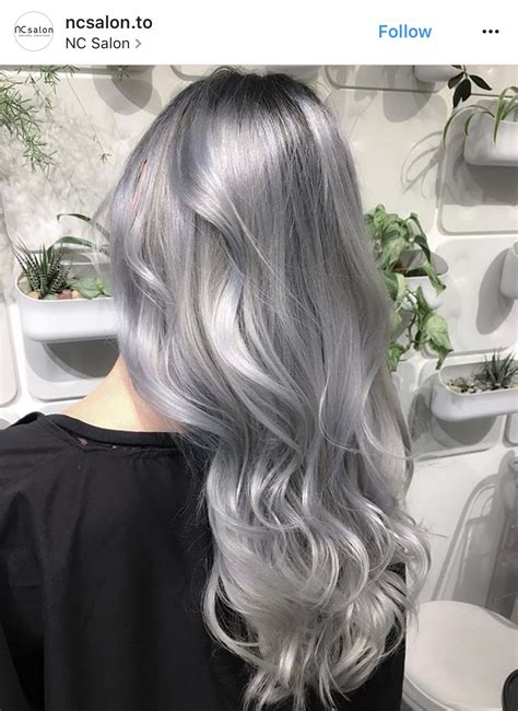 Metallic grey hair colour Grey Hair Wig, Silver Blonde Hair, Silver ...