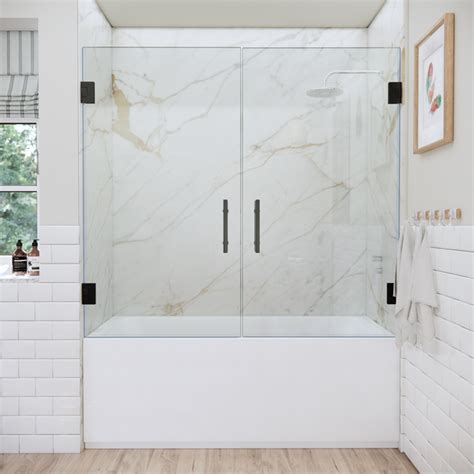 Double Dual Swinging Bathtub Doors | Dulles Glass