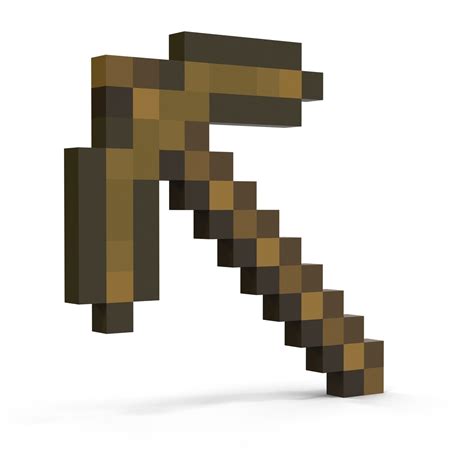 minecraft pickaxe wooden 3d model