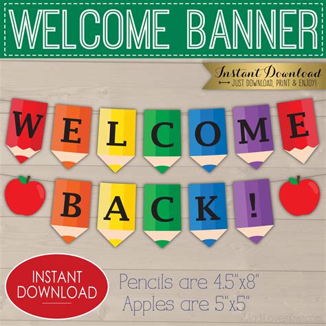 Welcome Back Banner For Classroom Decorations, Welcome Bulletin Board ...