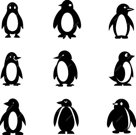 Premium Vector | Penguin vector silhouette illustration black color 2