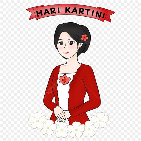 Wear Dress Clipart Hd PNG, Kartini Day Illustration Of Woman Wearing ...