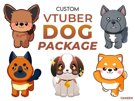 Premade Vtuber Pets for Commercial Use 5-pack Cute Dog Breeds Vtube ...