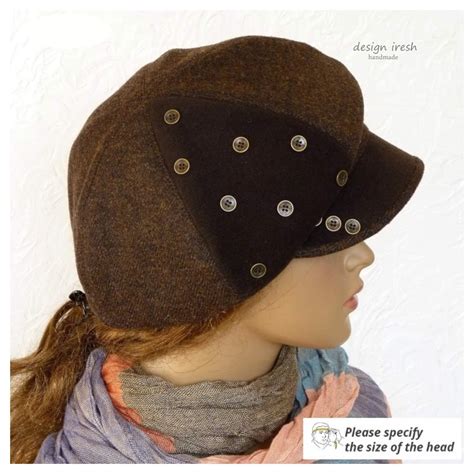 Brown Winter Newsboy Cap Women's Brown Cap Warm Newsboy - Etsy