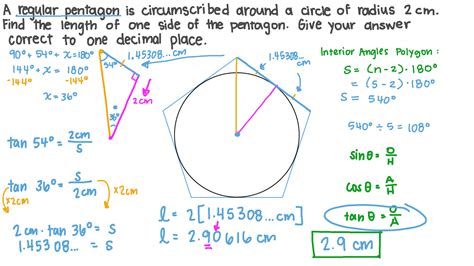 Finding the radius of a circle circumscribed around a regular polygon ...