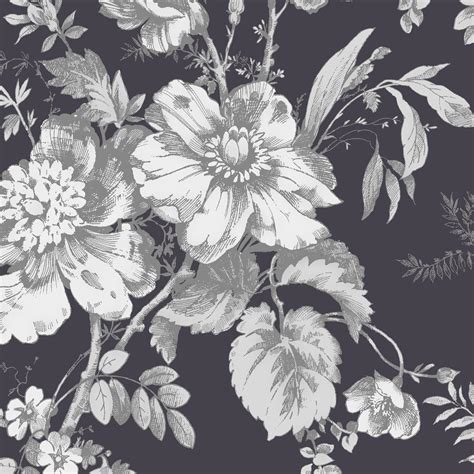 Vintage Black And White Floral Background