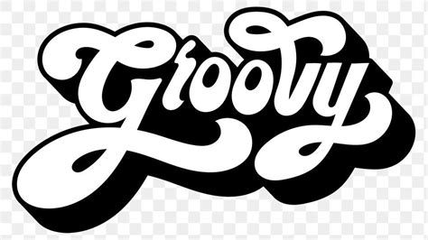 Black and white groovy funky style typography design element | free ...