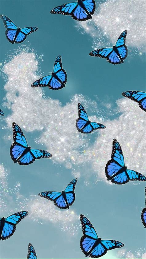 Blue butterfly wallpaper in 2020 | Butterfly wallpaper iphone, Blue ...