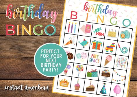 Birthday Bingo Birthday Party Bingo Birthday Party Game - Etsy