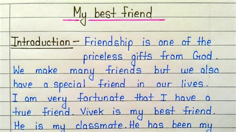 Essay on my best friend with heading in english || My best friend essay ...