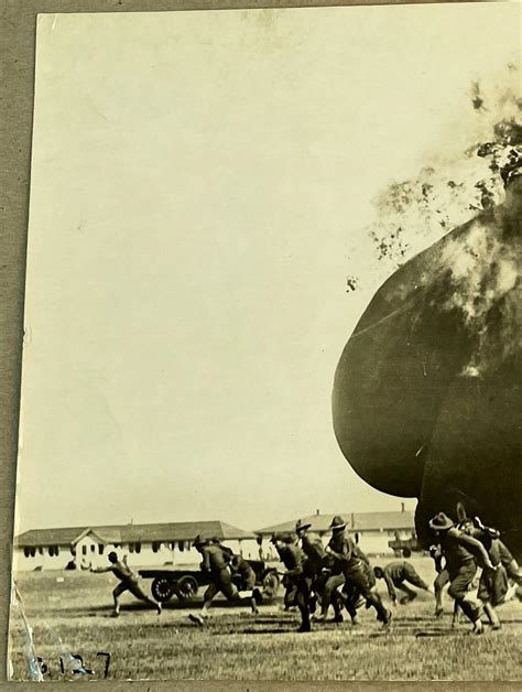 Lot - Antique 1918 Photograph of World War I "Blimp" Catching on Fire ...