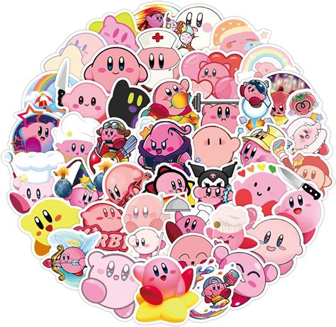 Amazon.com: 50pcs Kirby Stickers for Water Bottles Laptop, Cute Cartoon ...