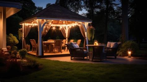 Premium AI Image | A photo of a backyard with a decorative gazebo ...