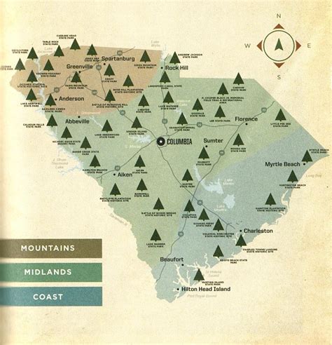 South Carolina's State Parks Checklist Map SC State Hong Kong ...