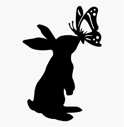 Pinterest Cricut Easter - Bunny Silhouette, HD Png Download ...