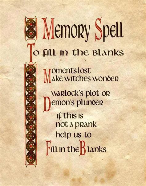 memory spell | Witch spell book, Wiccan spell book, Magic spell book