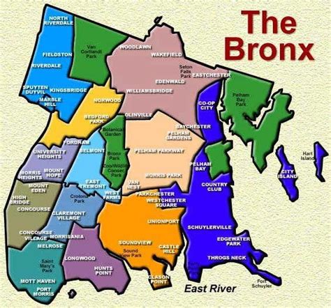 Map of the Bronx, New York