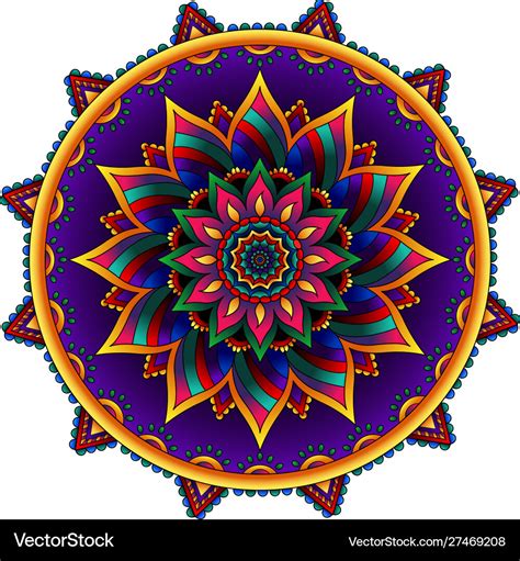 Traditional diwali rangoli art mandala design Vector Image