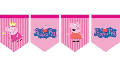 peppa pig printable banner, peppa pig bunting, peppa pig decoration ...