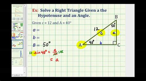 Opposite Adjacent Hypotenuse Sin Cos Tan