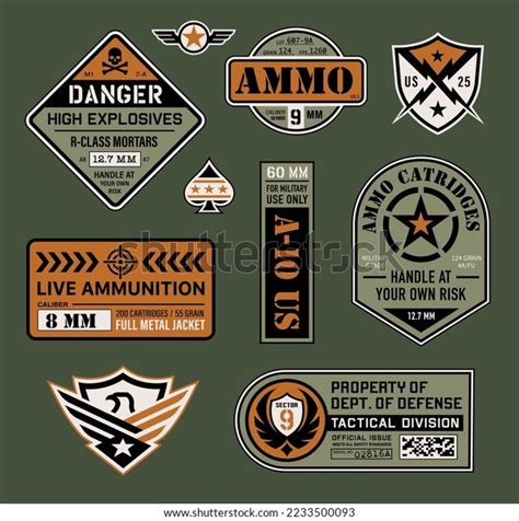 Military Emblems Symbols Insignias Icon Crest Stock Vector (Royalty ...