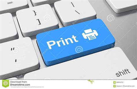 Print button stock illustration. Illustration of inscription - 99844723