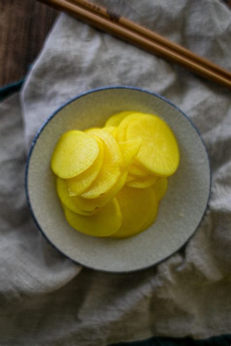 Korean Pickled Radish Recipe - Yellow Glass Dish | Sugar-free, Low Carb