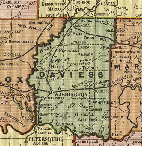 Daviess County, Indiana, 1908 Map, Washington