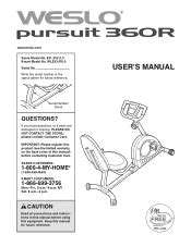 Weslo Pursuit 360r Bike Manual