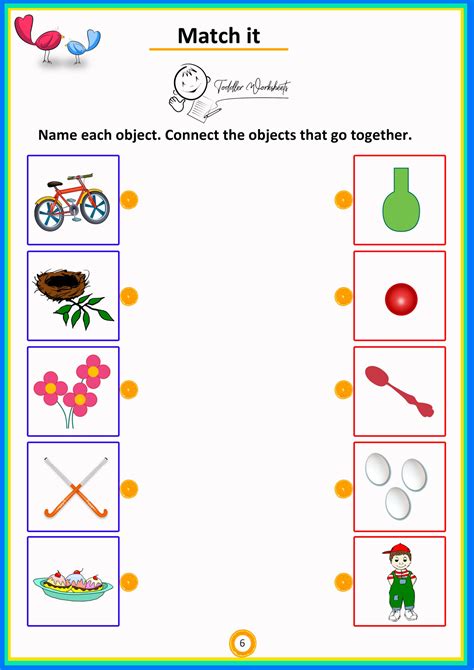 preschool matching worksheets 22 about preschool - printable matching ...