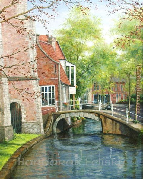 Barbara Felisky Delft Canal Bridge painting anysize 50% off - Delft ...