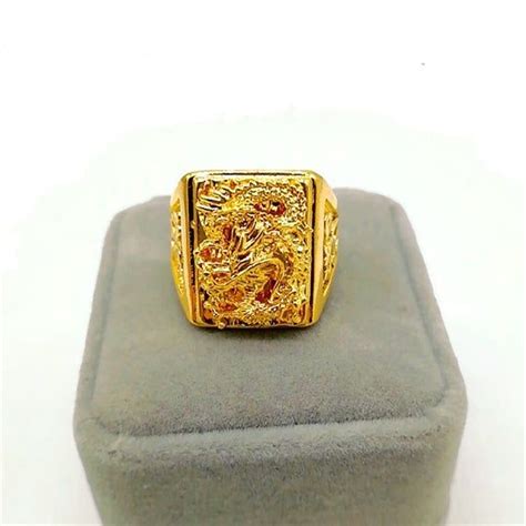 Dragon Ring Embossed Domineering Men's Open Ring Gold Mens - Etsy ...