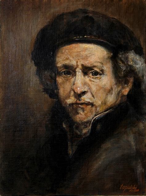 Rembrandt after Rembrandt - Figurative Portrait Oil painting - Fine ...