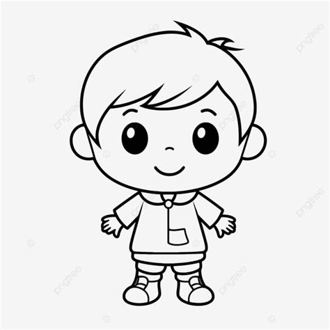 Simple Boy Coloring Pages To Print Outline Sketch Drawing Vector, Wing ...