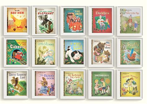 Little Golden Books Nursery Art Prints UNFRAMED Qty 8 Classic - Etsy ...