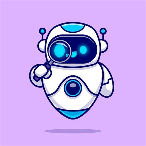 Robot lindo que sostiene la ilustración del icono del vector de la ...