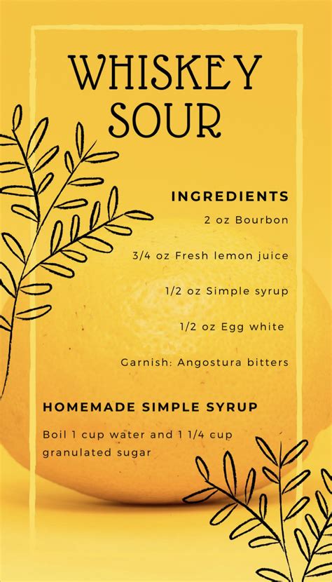 Pin by Regina on Looks Delicious | Whiskey sour ingredients, Simple ...