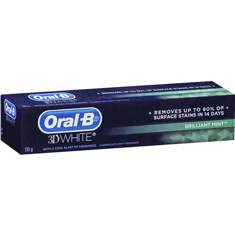 Oral B 3d White Luxe Toothpaste Brilliant Mint 130g | Woolworths