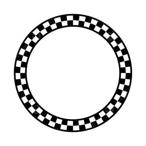 Circular Border With Checkered Pattern Vector Art, Black And White ...